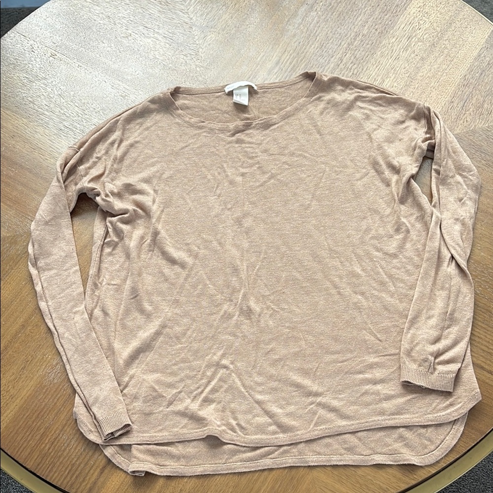 Casual Tan Long Sleeve Top